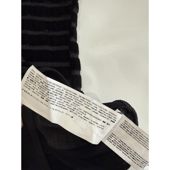 Desigual Velvet NWT Sz L Bodysuit Medium Striped Tulle Slim Stretch Back Keyhole - Picture 7 of 7